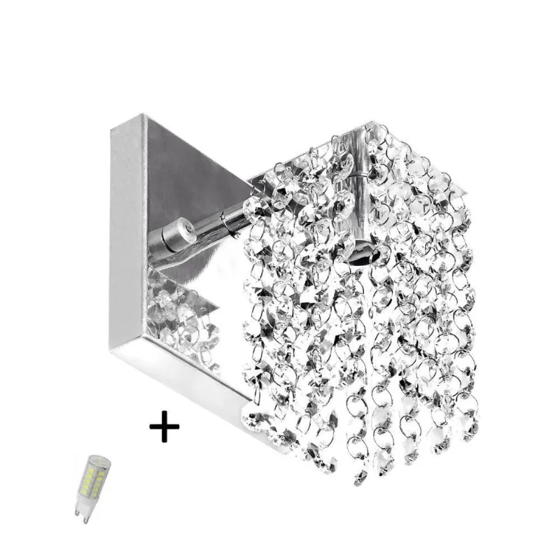 Arandela de Cristal Legitimo Clearcast com Lâmpadas 6000k
