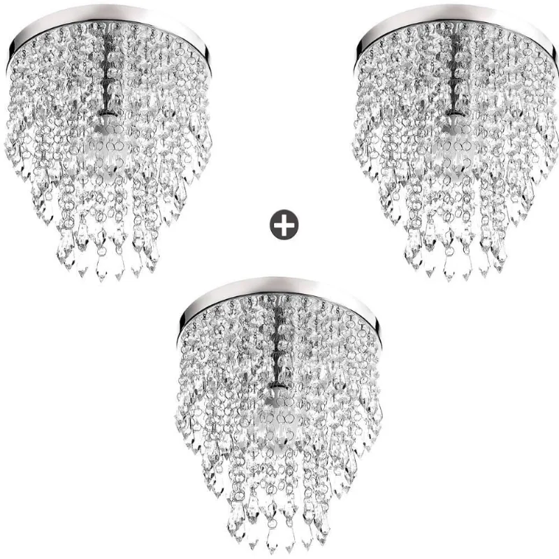 Kit 3 Lustres De Cristal Acrilico Manucrillic Maravilhoso!