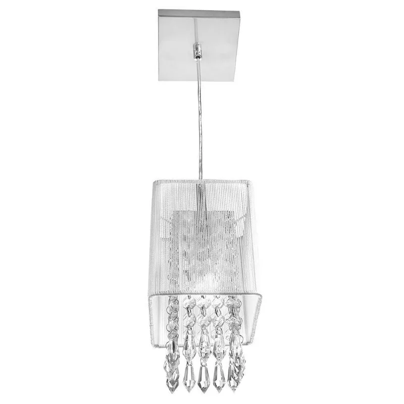 Pendente De Cupula Quadrado Clearfio Cristal Acrílico Branco