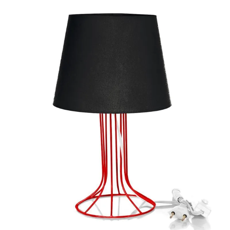 Abajur Torre Dome Preto com Aramado Cobre