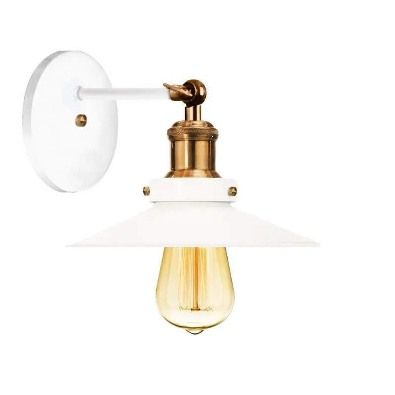 Arandela Industrial Vintage Retro Nordic Branco com Cobre