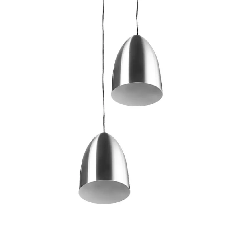Pendente Cone Bala Sadan Aluminio Duplo Escovado
