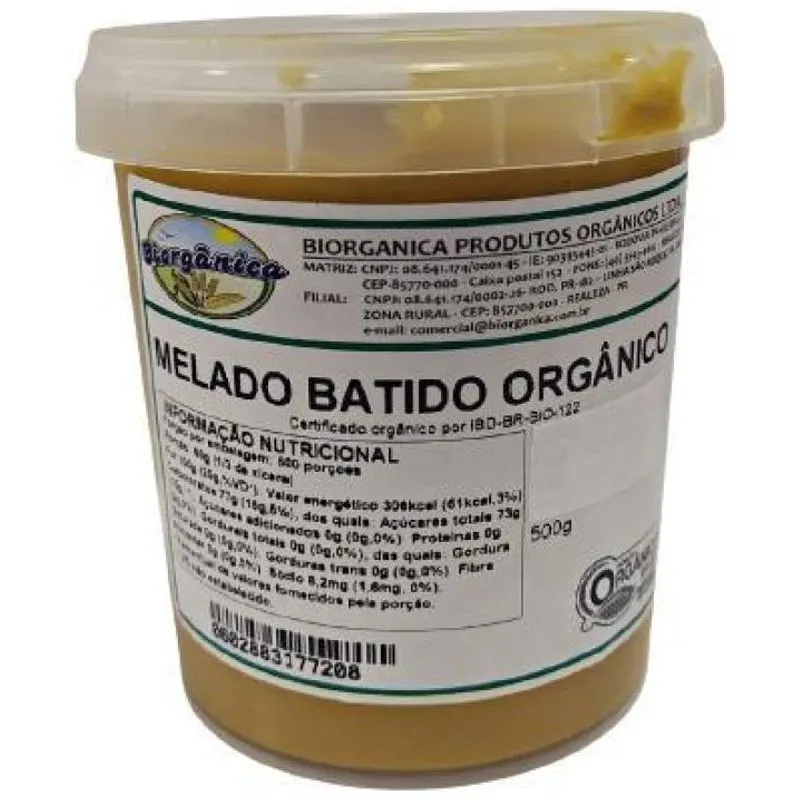 Melado De Cana Batido Orgânico Biorgânica 500g