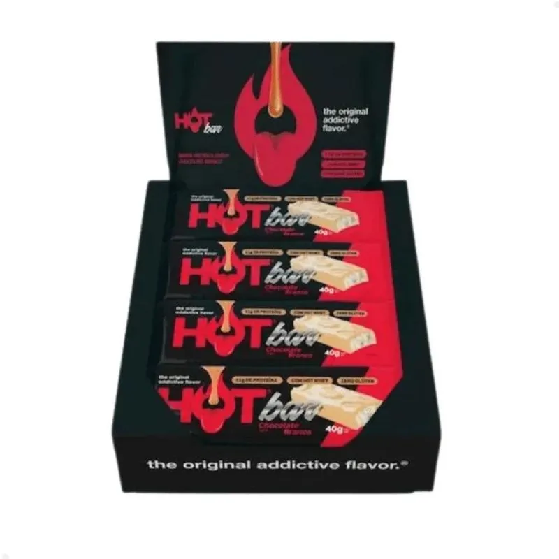 Barra De Proteina Hot Bar 12 Un 40g Hot Fit Chocolate Branco