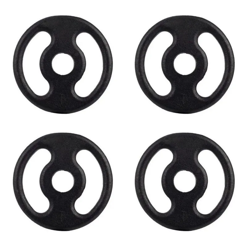 Kit Anilhas 4 X 1Kg Para Barra Halter Musculação Preto