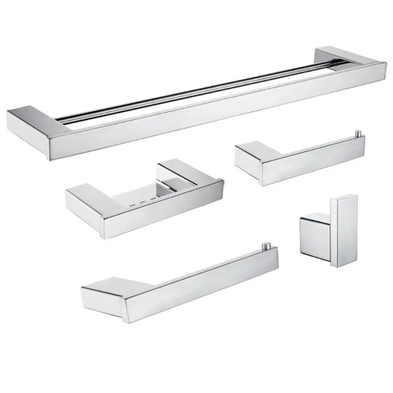 Kit Acessórios Banheiro 5 Peças Aço Inox 304 Polido Premium
