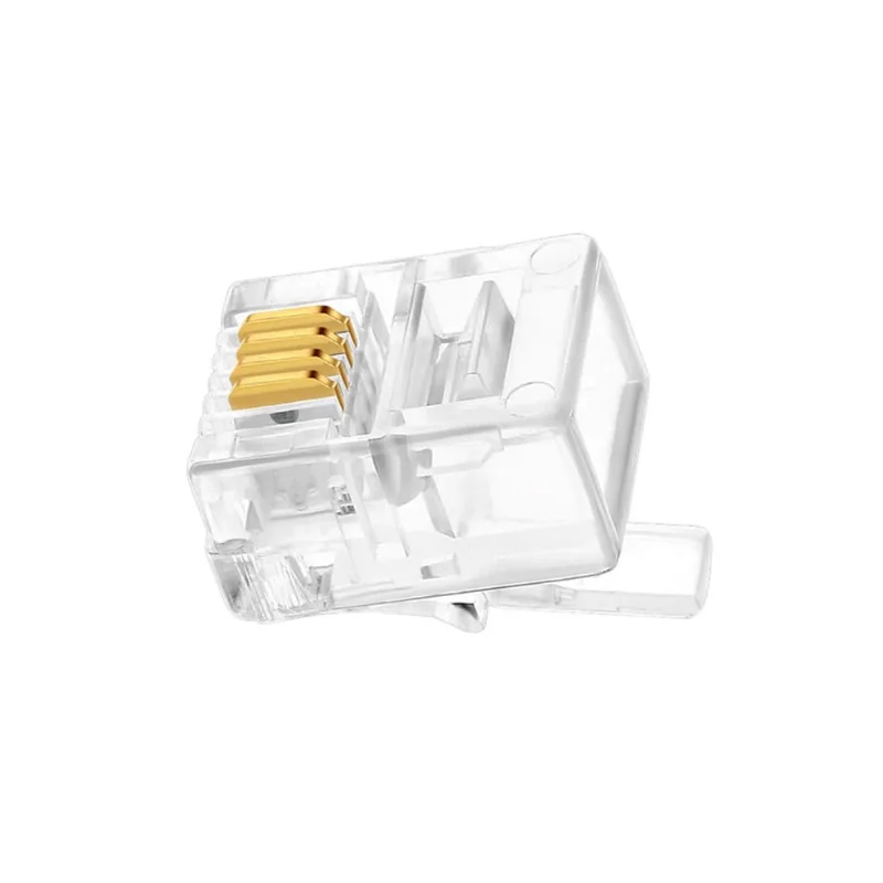 Kit 100 Plug Conectores Rj11 6x4 Telefonia