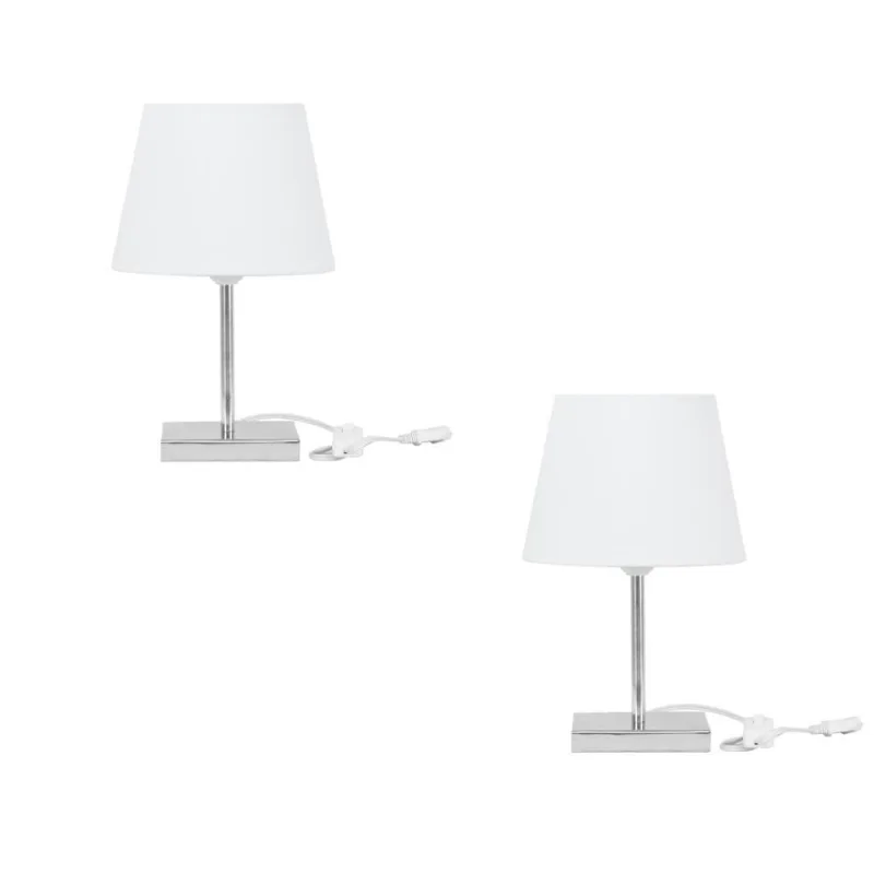 Kit 2 Abajur Eros Dome Branco Com Base Quadrada Magnifico