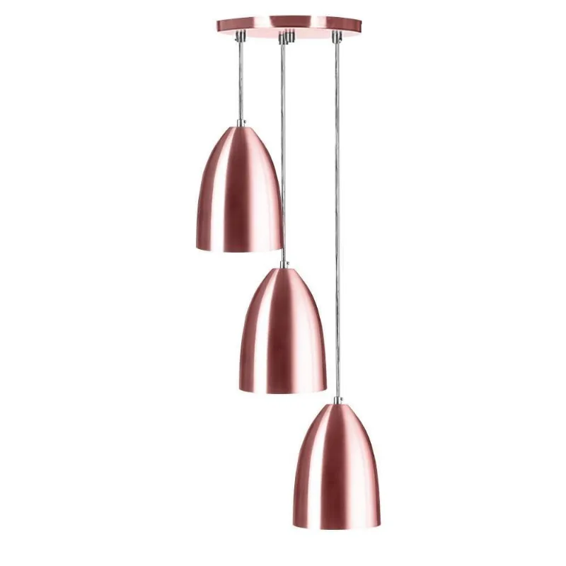 Pendente Cone Bala Sadan Aluminio Triplo Gold Rose