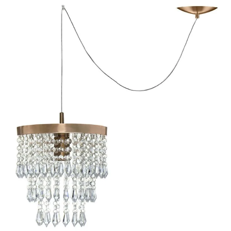 Pendente Cristal Acrilico Manucrilic Cobre com Deslocador