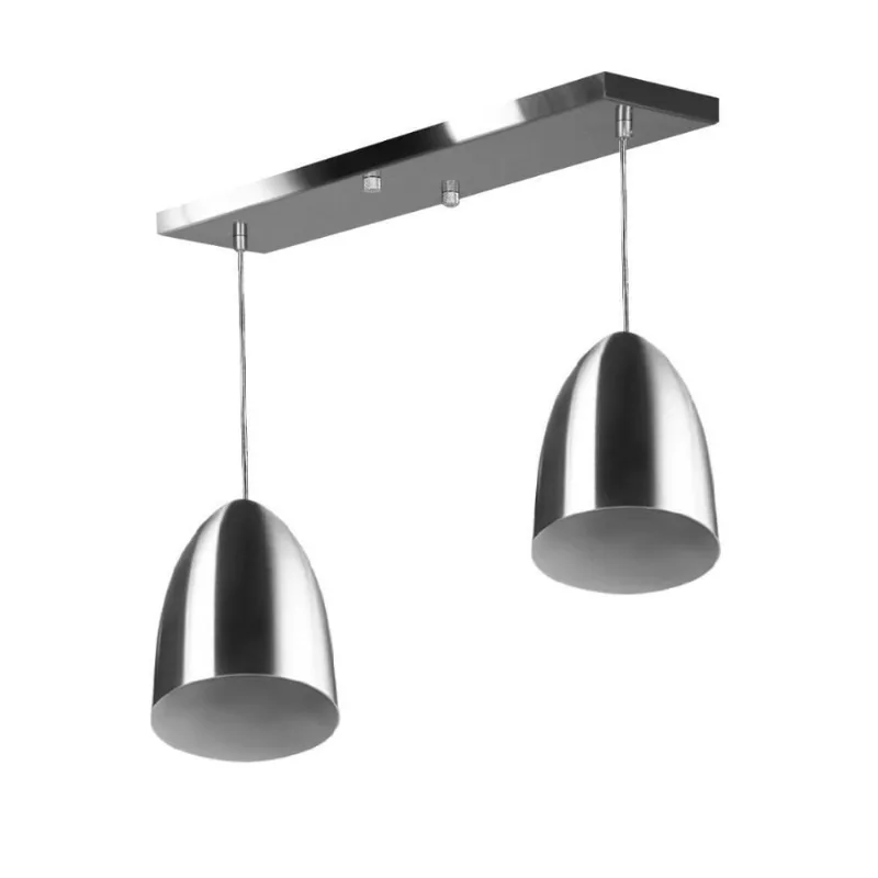 Lustre Pendente Sadan Duplo Base Retangular Escovado