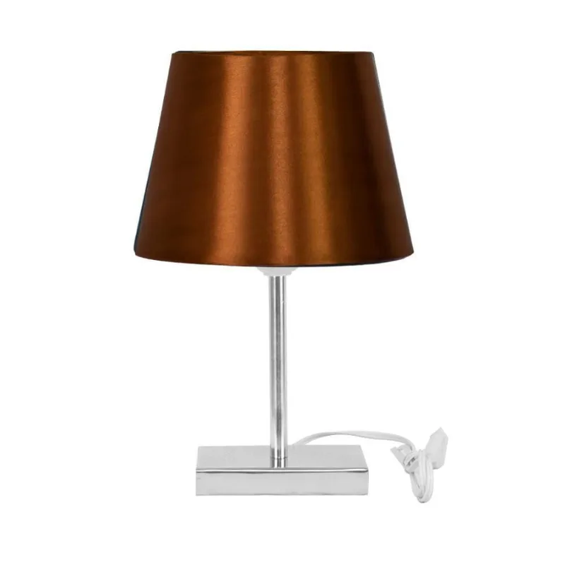 Abajur Eros Touch Dome Cobre com Base Quadrada.