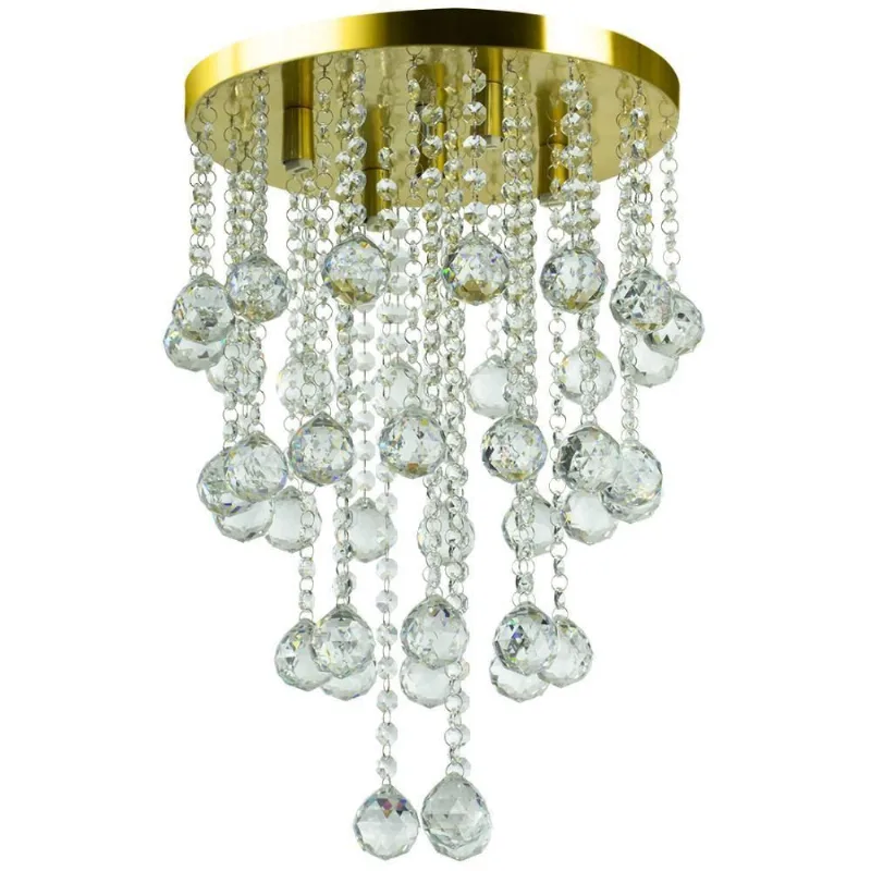 Plafon de Cristal Legitimo Classic Round Long 32 Dourado