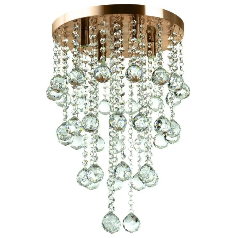 Plafon de Cristal Legitimo Classic Round Long 32 Cobre