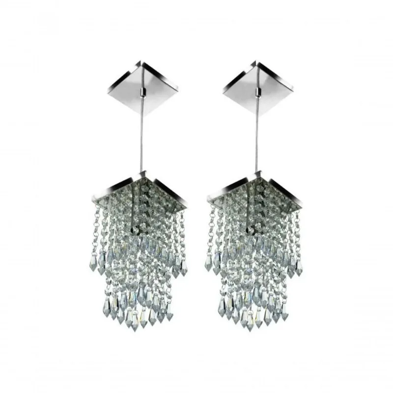 Kit 2 Lustres Pendente de Cristal Acrilico Spark Maravilhoso