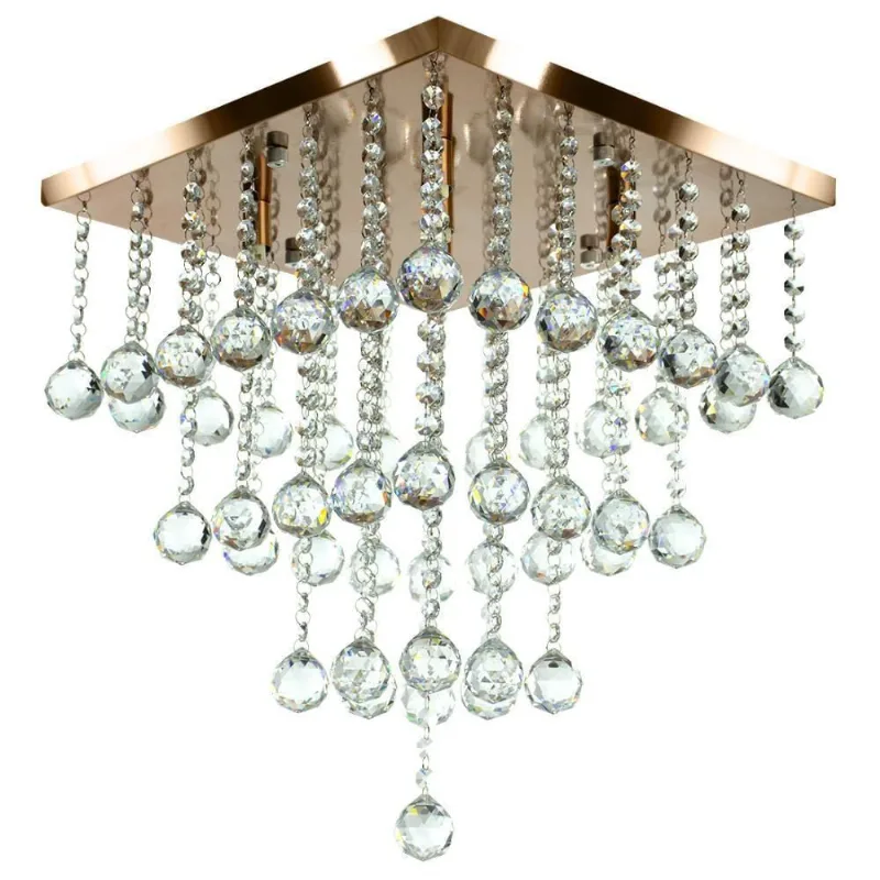 Lustre de Cristal Legitimo Classic Square Long 40 Cobre