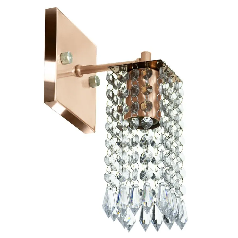 Arandela De Cristal Acrilico Clearcrillic Quadrada Cobre