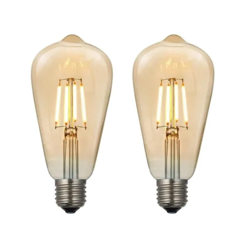 Kit 2 Lâmpadas Filamento Led Vintage St64 - Bivolt