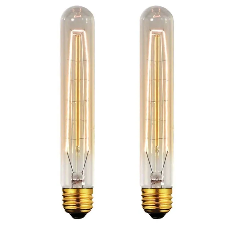 Kit 2 Lâmpadas Retro Vintage T9 Filamento Carbono 110v