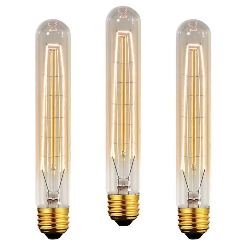 Kit 3 Lâmpadas Retro Vintage T9 Filamento Carbono 110v