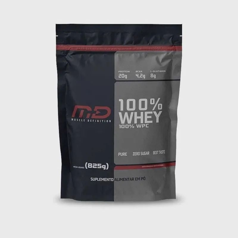 100% Whey Md 825g Refil Muscle Definition Chocolate Branco