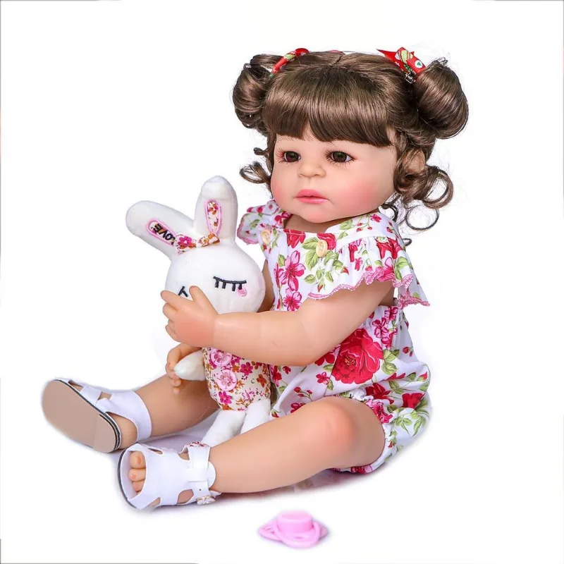 Boneca Bebê Reborn Menina Corpo Em Vinil Com Acessórios
