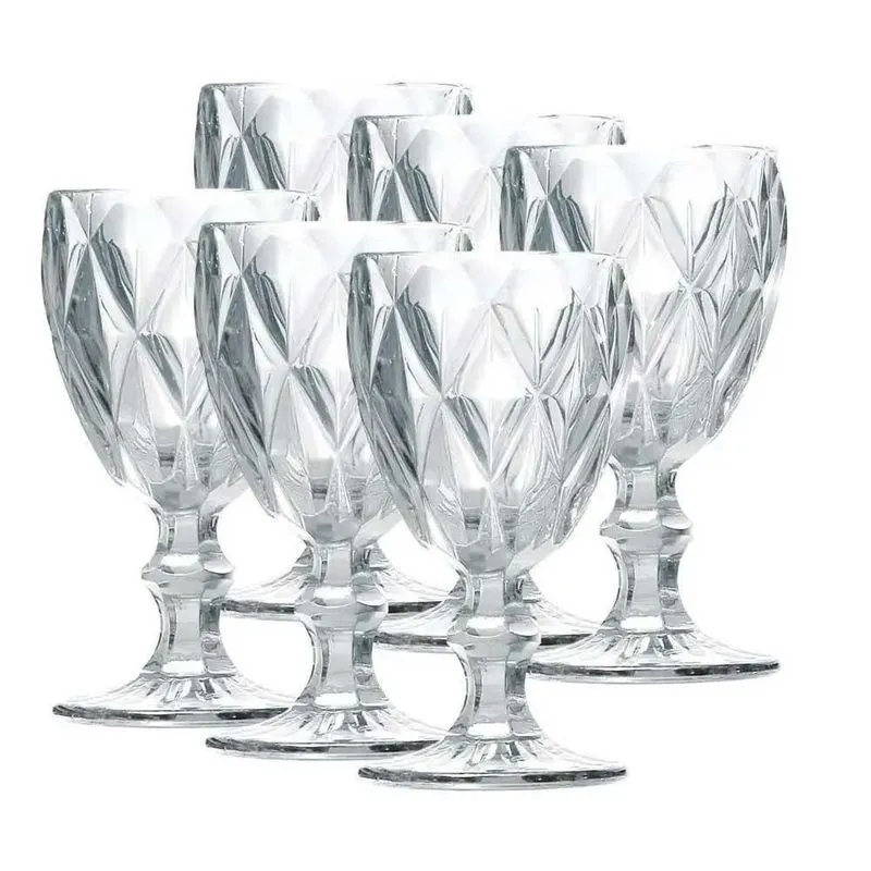 Conjunto 6 Taças De Vidro 340Ml Diamond Ud House