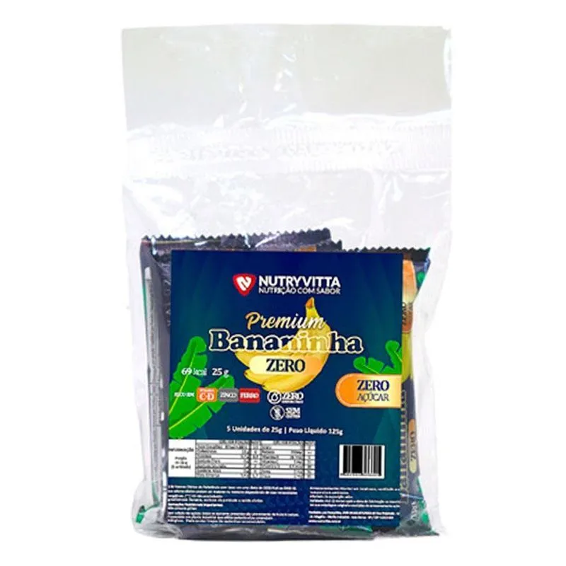 Bananinha Premium Zero Açúçar Nutryvitta 5 Un De 25g
