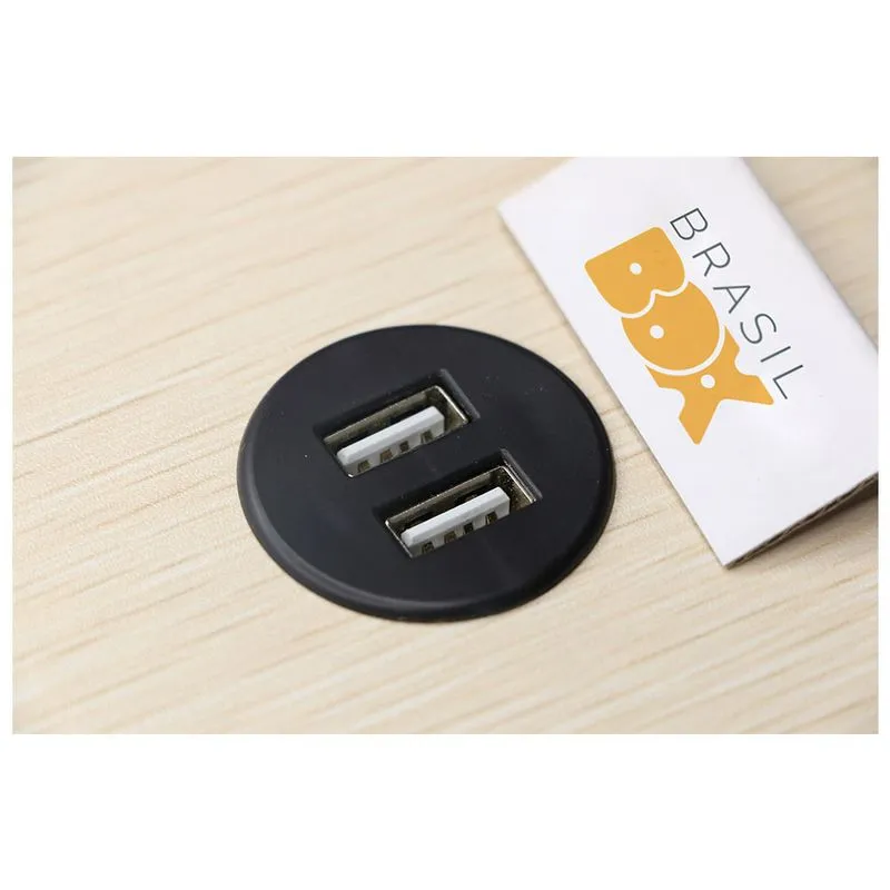 Carregador Usb Mini Para Embutir Solo Com 2 Entradas C/cabo