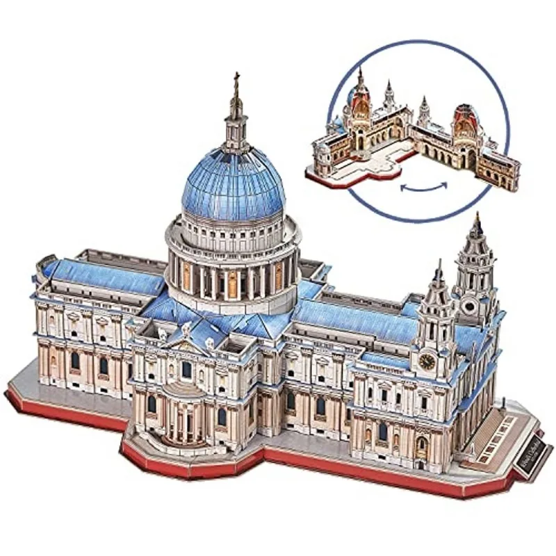CubicFun 3D Brain Teaser Puzzles for Adults 643 Pieces Large Challenge Britain Architecture Church Building Model Craft Kits Birthday Gift for Adults as Hobby, St. Paul's Cathedral Gifts for Women Men
