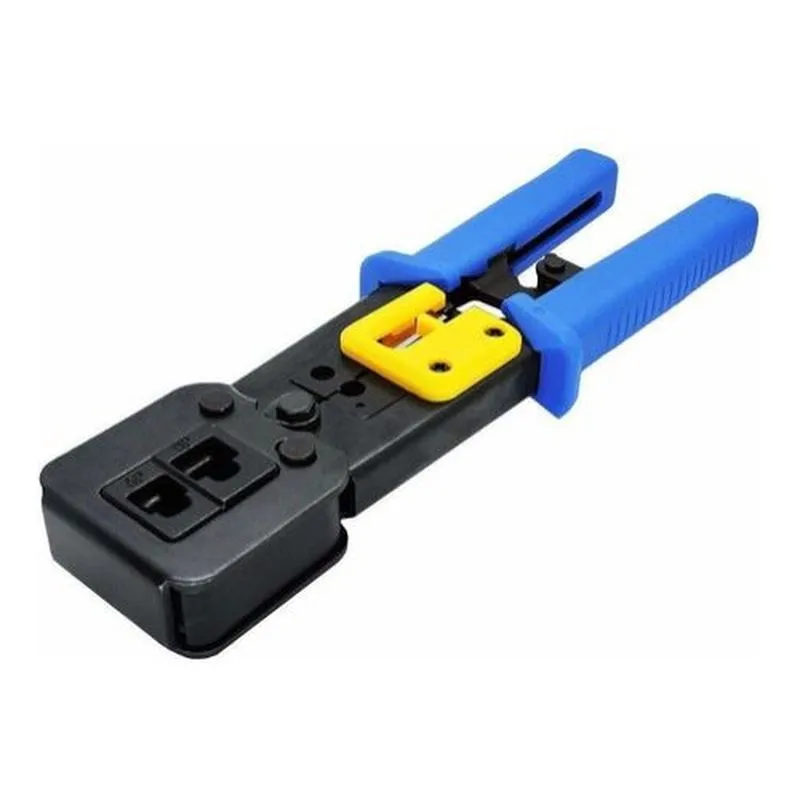 ALICATE DE CRIMPAR RJ45E RJ12 6PE8P MULTI FUNCAO PARA CONECTORES DE REDE CONVENCIONAL E VAZADO