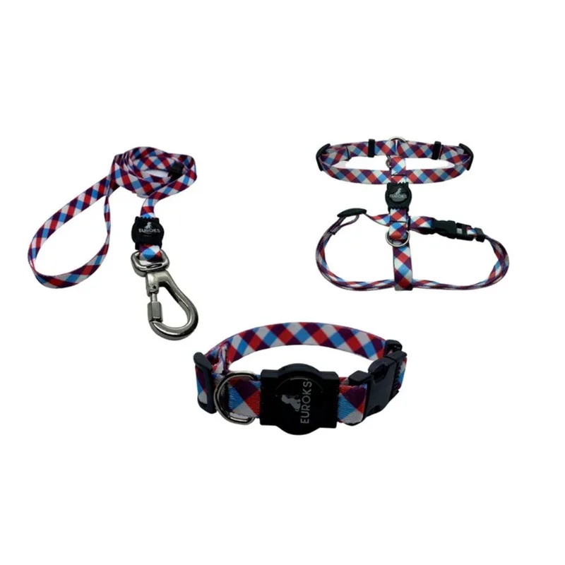 Conjunto Coleira Peitoral & Guia Tam P Listras