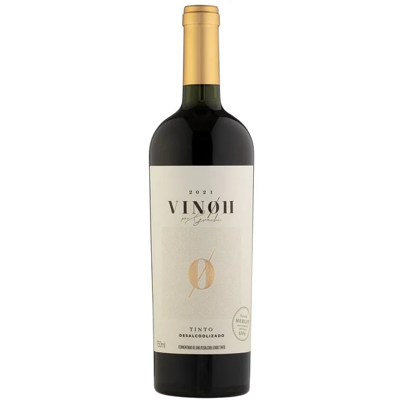 Vinho Vinoh Desalcoolizado Merlot Tinto Seco 750ml