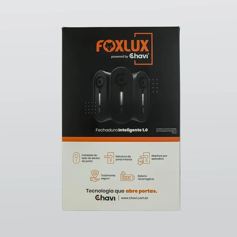Fechadura Inteligente Foxlux - Chave Digital, Bluetooth, Bateria Recarregável