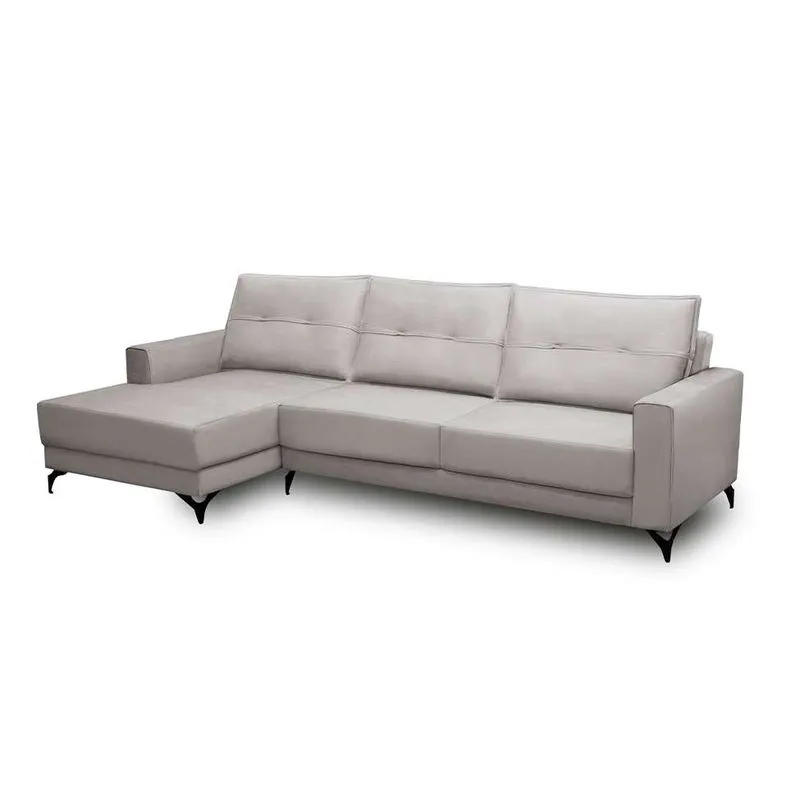 Sofá 4 Lugares Heros com Chaise Esquerdo Veludo Prata