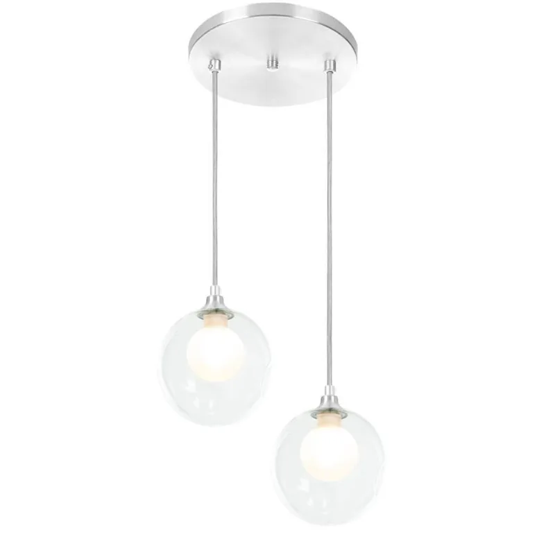 Lustres Pendentes Duplo Harmony Bolinha Escovado