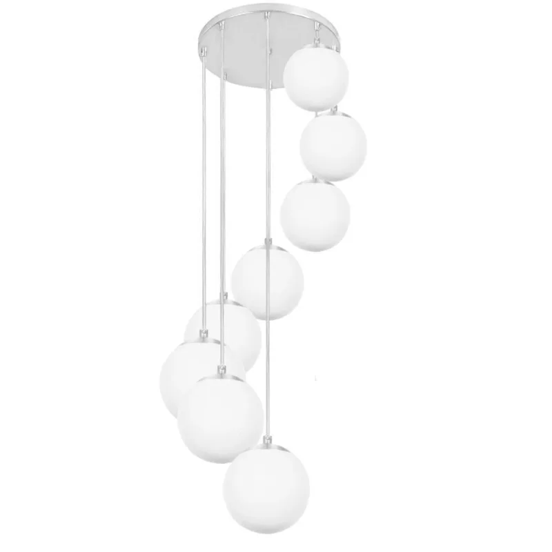 Lustres Pendentes óctuplo Orby Bolinha Escovado