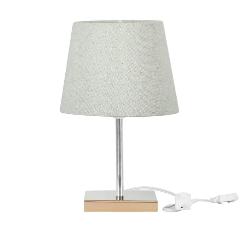 Abajur Eros Dome Rustico Escuro 026 Base Cobre Quadrada