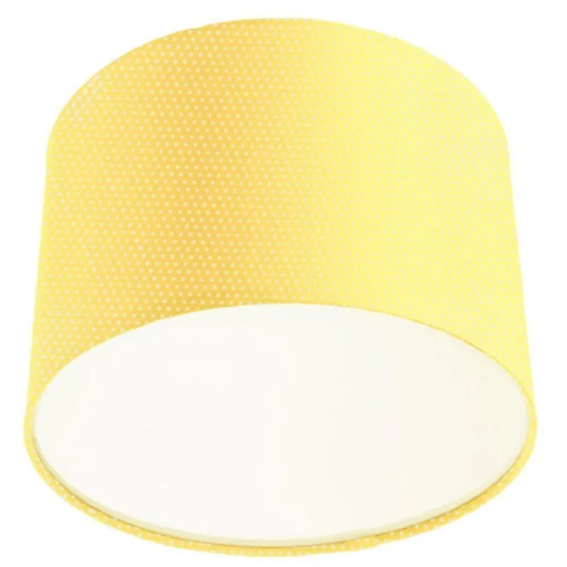 Lustre Plafon Cupula Dome 30x20cm Amarelo Com Bolinha
