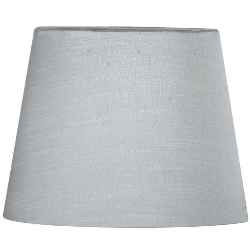 Cúpula De Abajur Tecido Shantung Cinza 20x16cm