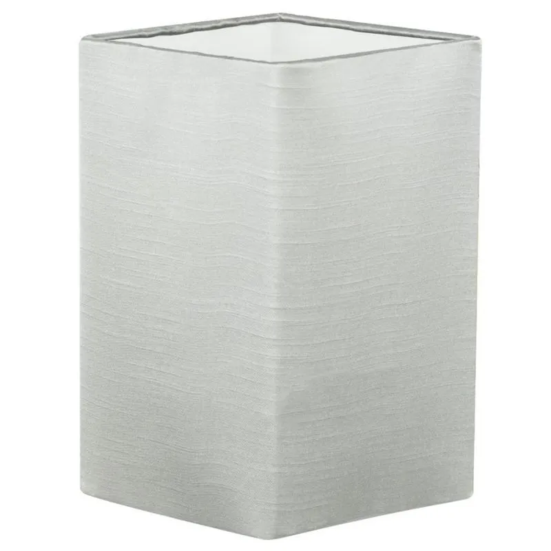 Cúpula Quadrada De Abajur Tecido Shantung Cinza 12x20cm