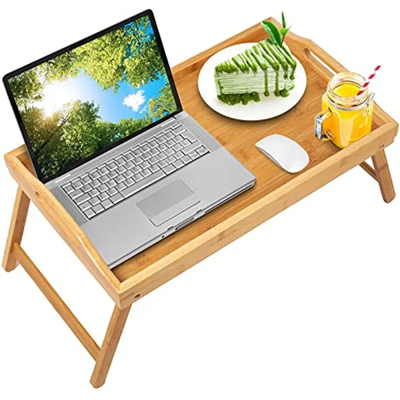 Mesa De Bandeja De Cama Com Pernas Dobráveis, Servindo Café Da Manhã Na Cama Ou Uso Como Uma Mesa De Tv, Bandeja De Computador Portátil,