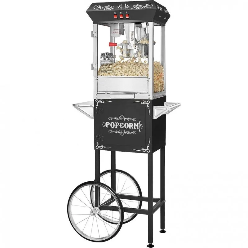 Vintage Pipoqueira Eletrica Portatil 11kg Em Aco Inoxidavel, 850w, 110v, Great Northern Popcorn Company 6096 8oz Foundation Black Full, Preto