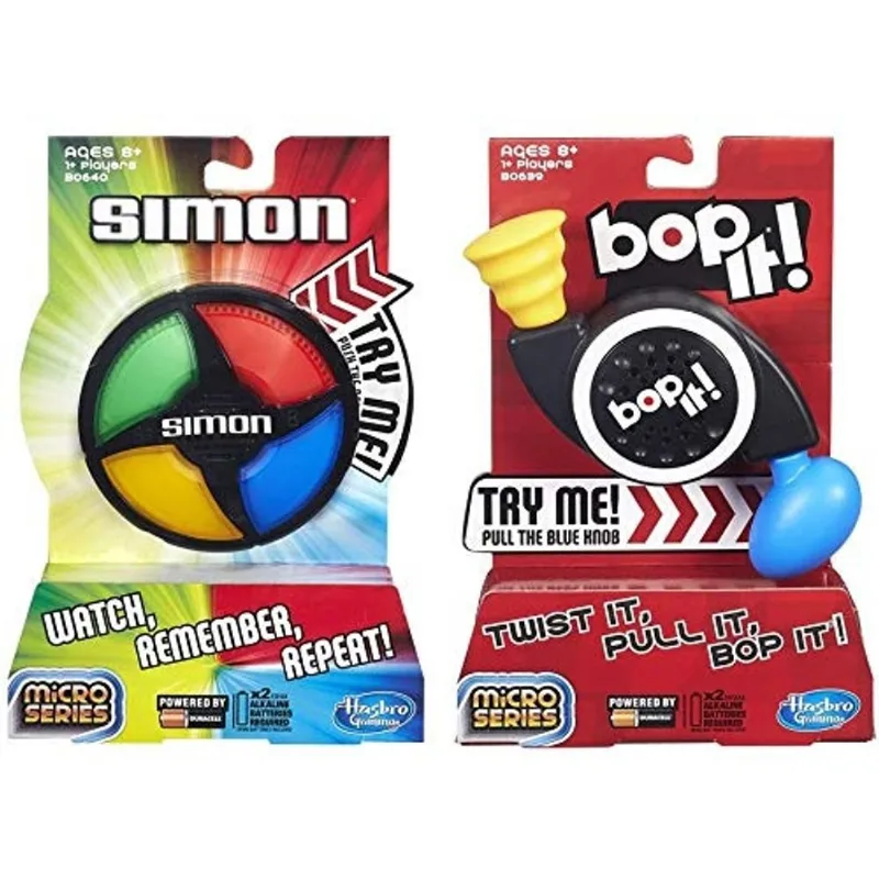 Simon Micro Series Game + Bop It Micro Series Game – Pacote de 2 Jogos