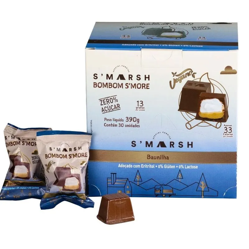 Bombom De Marshmallow Smarsh Baunilha + Caramelo 195g