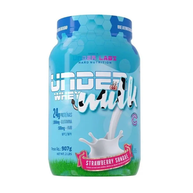 Under Milk Whey 907g - Under Labz Sabor Strawberry Sundae