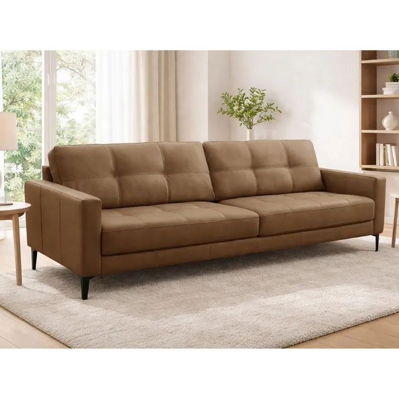 Sofá 3 Lugares 240cm Couro Natural Corbelli Ferguile
