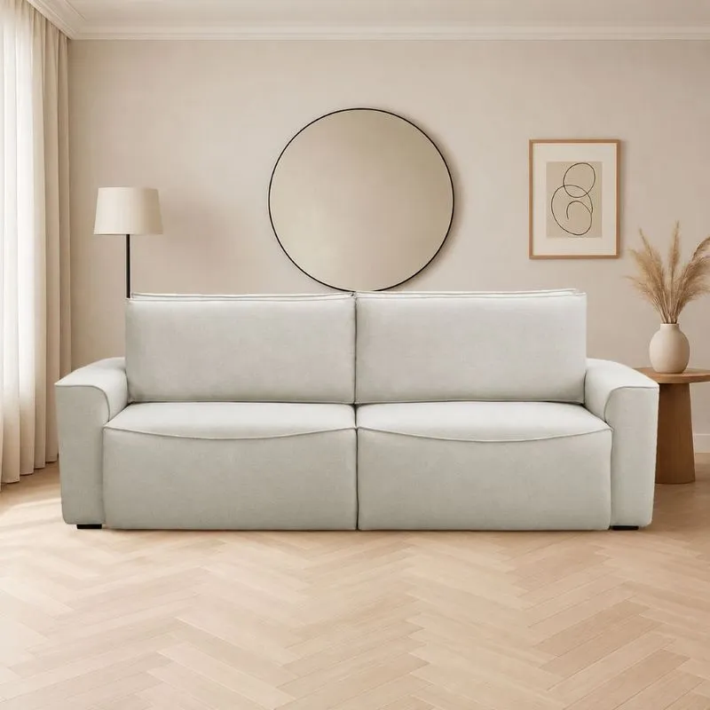 Sofá 3 Lugares Retrátil Reclinável 210cm Linho Nobile Ferguile
