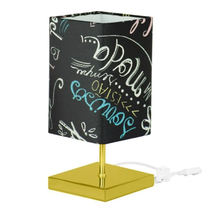 Abajur Eros Quad Giz Quadrada Dourado