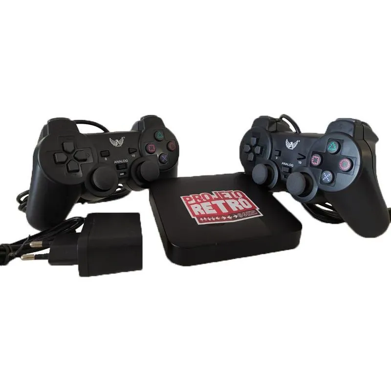 Box Retro Emuelec Com 02 Controles Pc Usb - 10 Mil Jogos